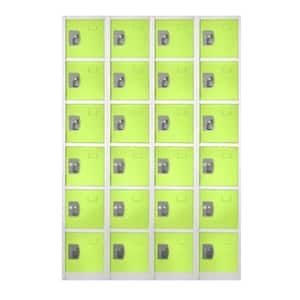 629-Series 72 in. H 6-Tier Steel Key Lock Storage Locker Free Standing Cabinets for Home, School, Gym in Green (4-Pack)