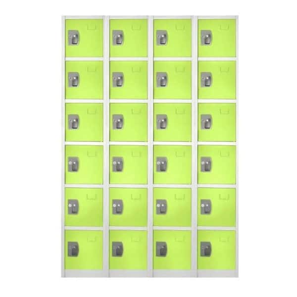 629-Series 72 in. H 6-Tier Steel Key Lock Storage Locker Free Standing  Cabinets for Home, School, Gym in Green (4-Pack)
