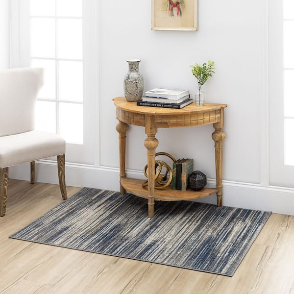 Banner Grey/Dark Blue 2 ft. x 2 ft. 11 in. Area Rug
