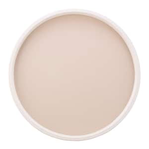 RAINBOW 14 in. W x 1.3 in. H x 14 in. D Round Ivory Leatherette Serving Tray
