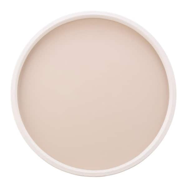 Kraftware RAINBOW 14 in. W x 1.3 in. H x 14 in. D Round Ivory Leatherette Serving Tray