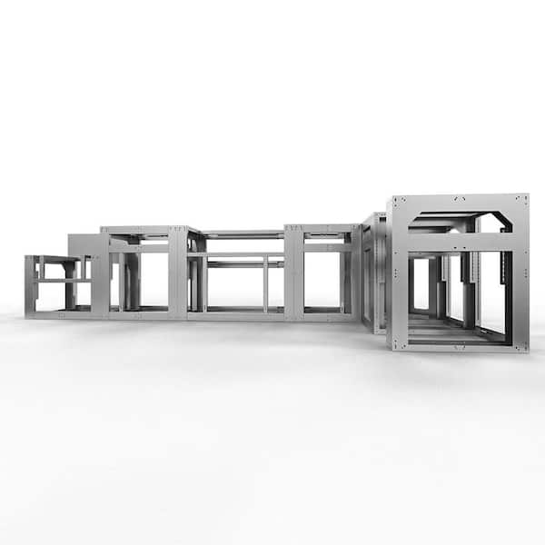 Uniframe Systems The Lexington Fully Adjule And Modular Outdoor Kitchen Grill Island Framing Kit In Galvanized Steel