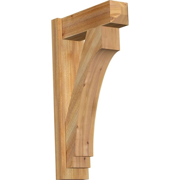 Ekena Millwork 6 in. x 30 in. x 18 in. Western Red Cedar Del Imperial Craftsman Rough Sawn Outlooker