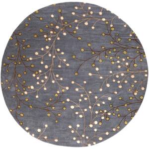 Aloysia Charcoal 8 ft. x 8 ft. Round Indoor Area Rug