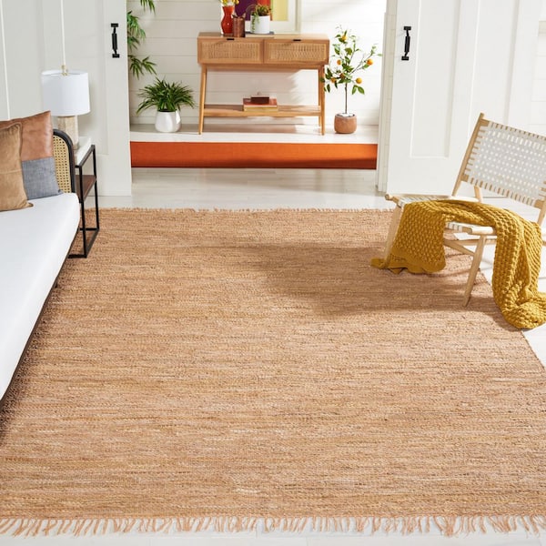 Vintage Leather 8 ft. x 10 ft. Light Gold Solid Marle Area Rug