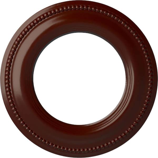 Ekena Millwork 3/4" x 13" x 13" Polyurethane Bradford Classic Ceiling Medallion, Brushed Mahogany