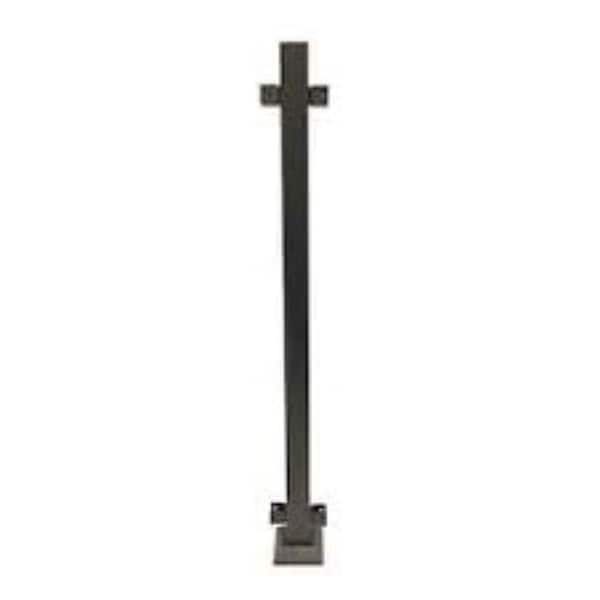 Fe26 2 in. x 2 in. x 39-1/2 in. Black Steel Railing End Post