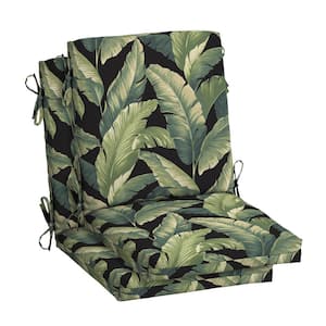 18 in. x 16.5 in. Mid Back Outdoor Dining Chair Cushion in Onyx Cebu (2-Pack)