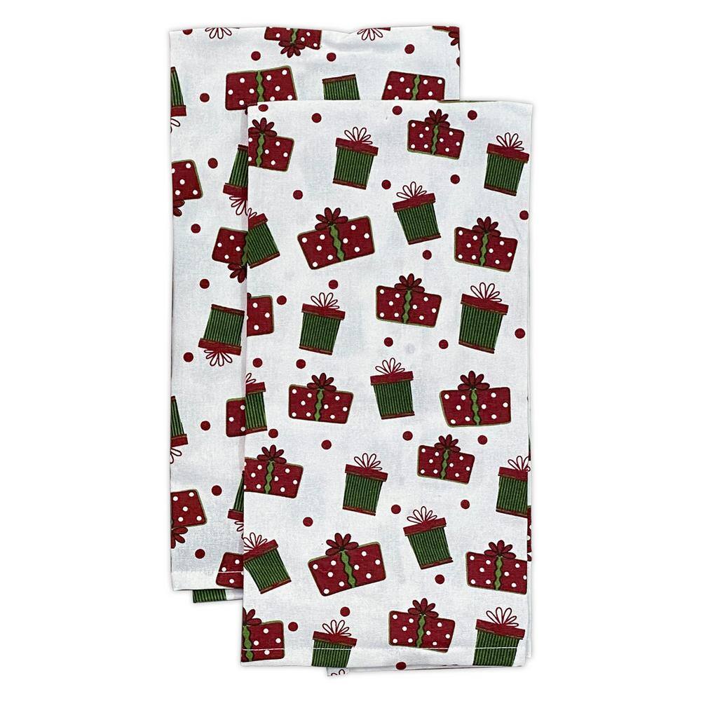 Festive Christmas Cotton Kitchen Towel, Potholder, and Oven Mitt Set