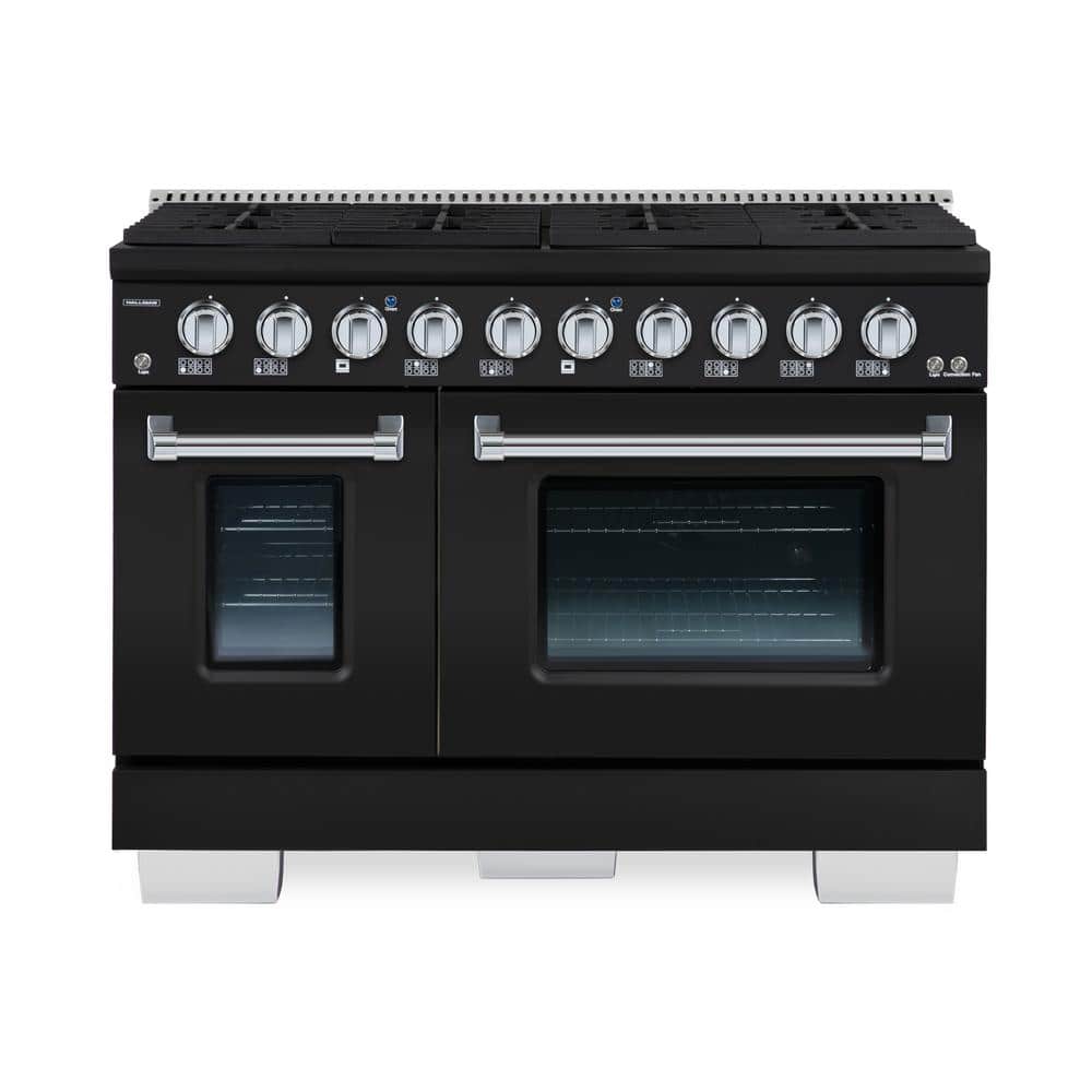 Hallman BOLD 48 IN, 8 Burner Freestanding Double Oven Gas Range with