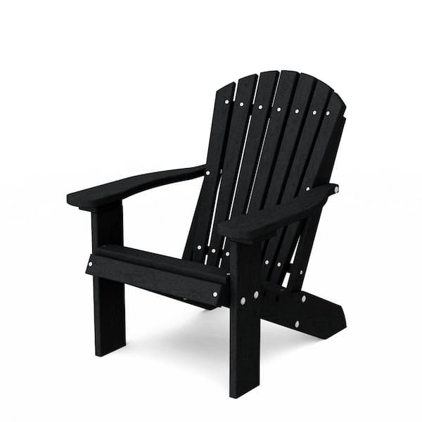 Wildridge Heritage Black Plastic Outdoor Child Adirondack Chair