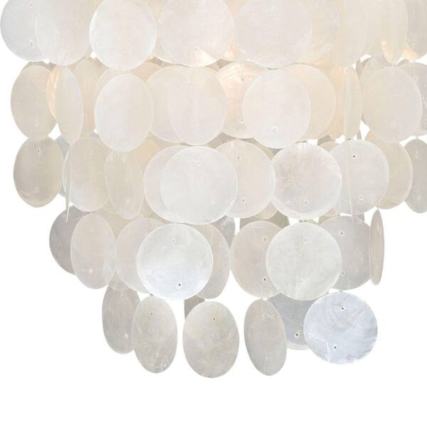 VAXCEL Elsa 1-Light Satin Nickel Coastal Capiz Shell Waterfall 