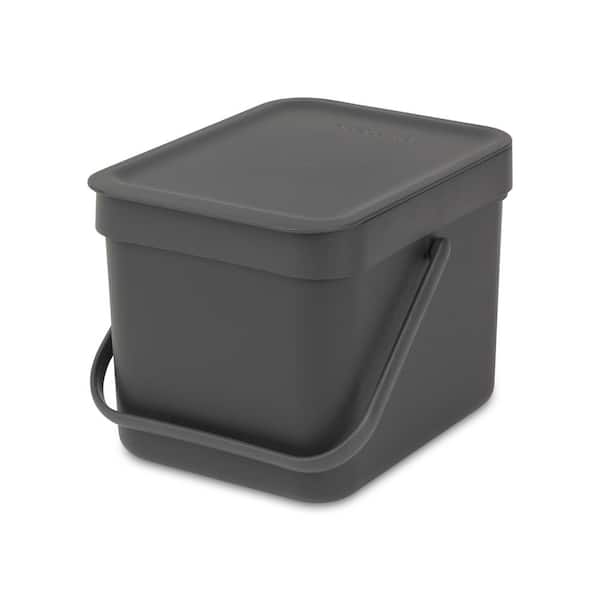 Brabantia Sort and Go 1.6 Gal. (6 l) Gray Plastic Recycling Bin