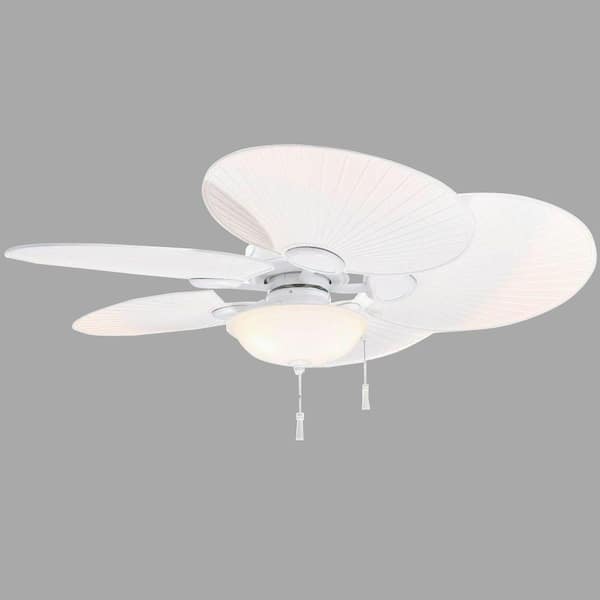 Hampton Bay Havana 48 in. Indoor/Outdoor Matte White Ceiling Fan with Light Kit