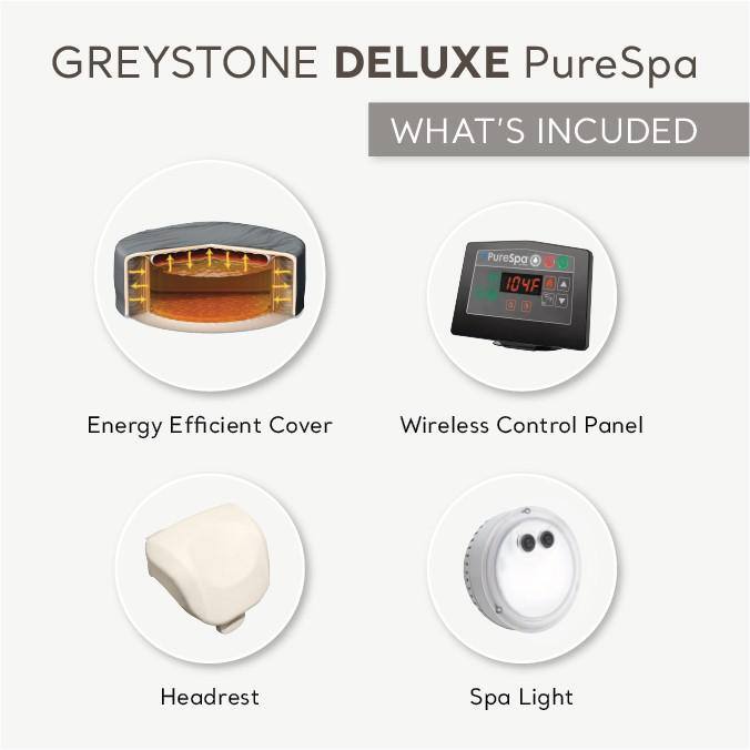Intex 6-Person Greystone Inflatable Square Hot Tub with LED Tray