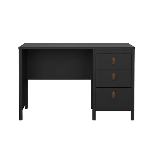 Madrid 47 in. Rectangular Black Matte Desk with 3 Storage Drawers