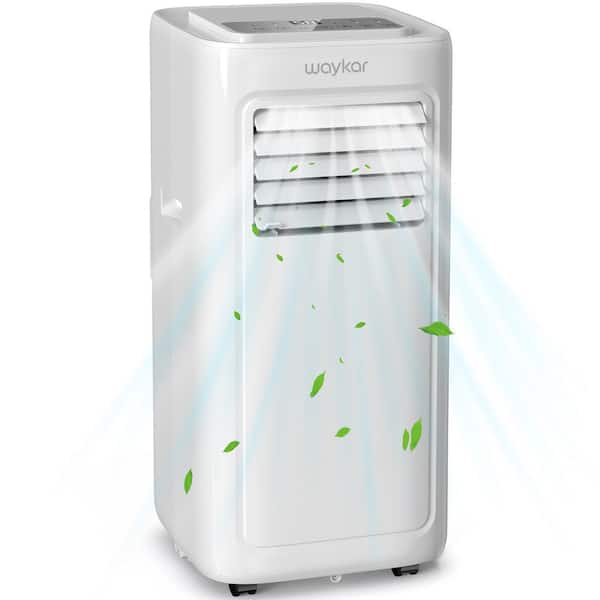 waykar 9,000 BTU Portable Air Conditioner Cools 120 Sq. ft. with Dehumidifier and Drain Hose in White