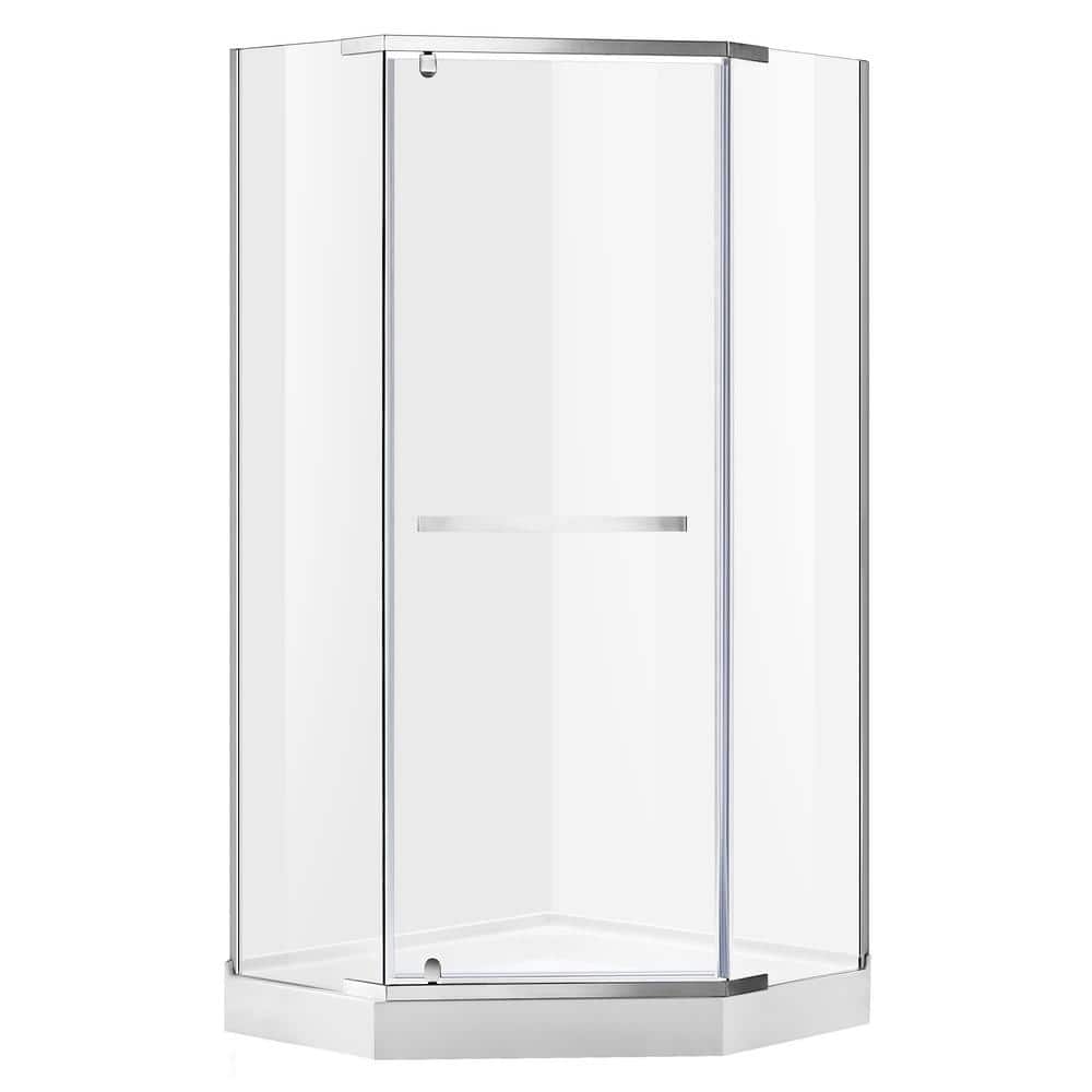 Castle Series 49" x 72" Brushed Nickel Semi-Frameless Shower Door