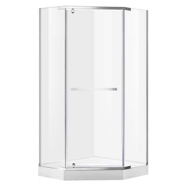 ANZZI Castle Series 49 in. x 72 in. H Hinged Semi-Frameless Shower