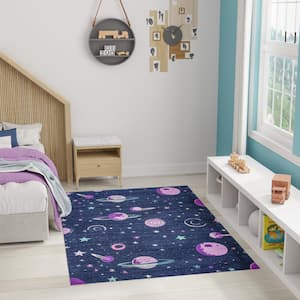 Imagination Black 5 ft. x 7 ft. Graphic Contemporary Area Rug