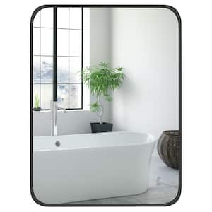 24 in. W x 32 in. H Minimalist Framed Rectangle Wall Mounted Bathroom Vanity Mirror