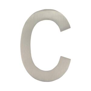 4 in. Satin Nickel Floating House Letter C