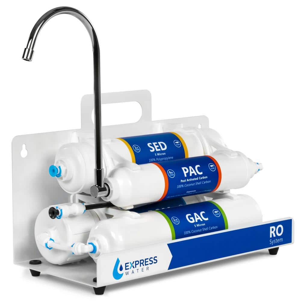 Express Water Countertop Reverse Osmosis Water Filtration System - 4 Stage RO Water Filter with Faucet