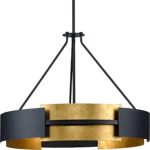 Lowery Collection 5-Light Black/Distressed Gold Luxe Pendant Hanging Light