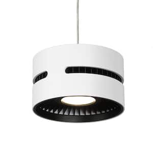 Oxford 5 in. 1 Light 20-Watt White Integrated LED Pendant Light