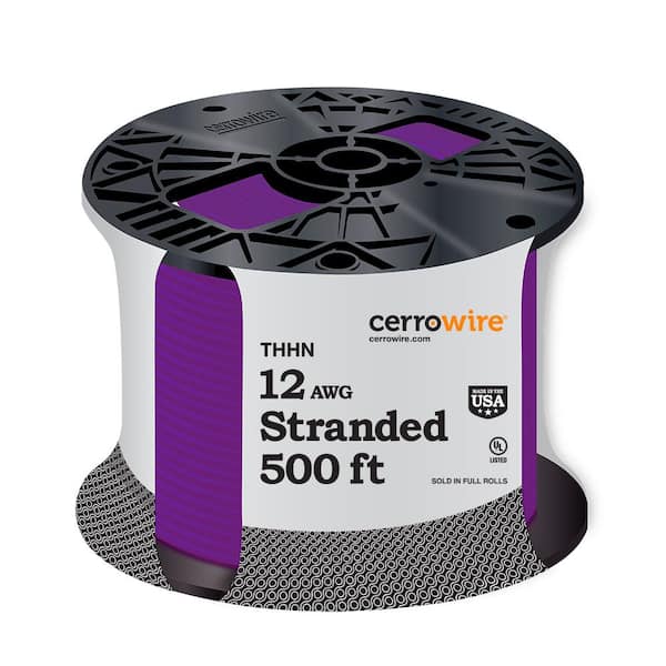 Cerrowire 500 ft. 12 Gauge Purple Stranded Copper THHN Wire