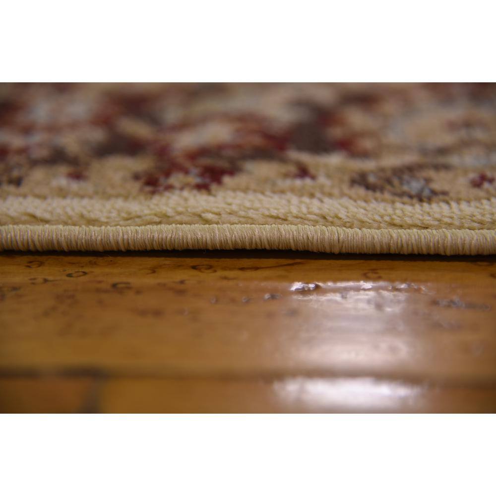 Ivory Floral Rectangular Synthetic Easy Care Area Rug