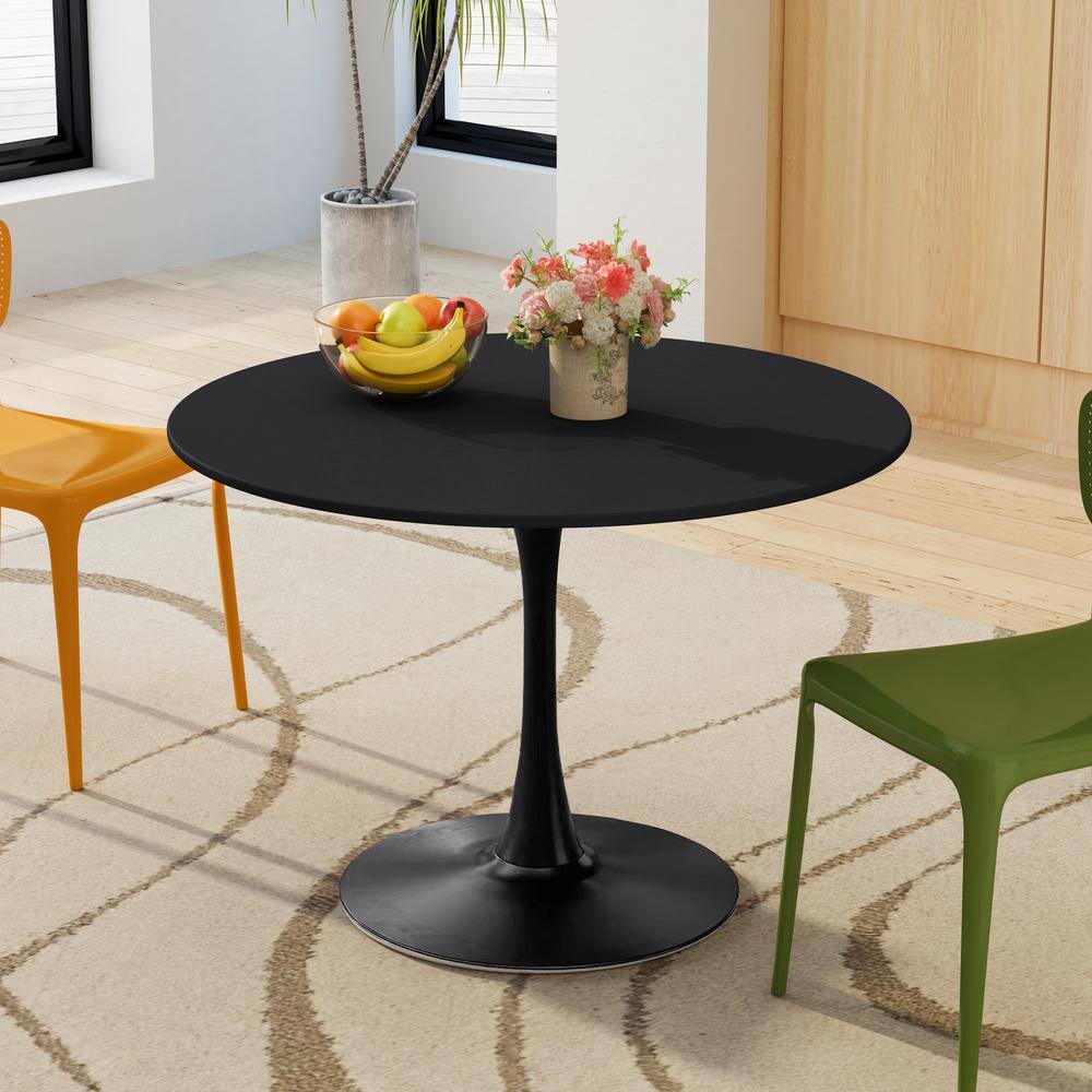 SUNRINX 31.5 in.Black Tulip Table Mid-century Dining Table for 2-4 ...