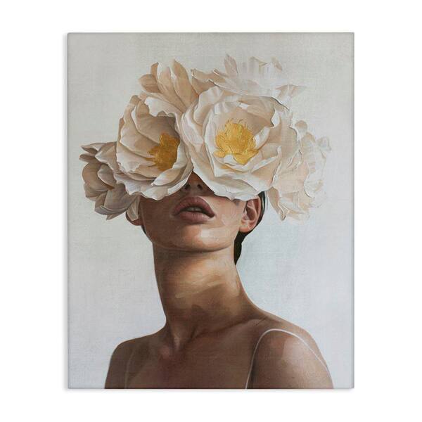 Stupell Industries Yellow Flower Lady by Svetlana Aleynikova Unframed People Graphic Art Print 48 in. x 36 in.