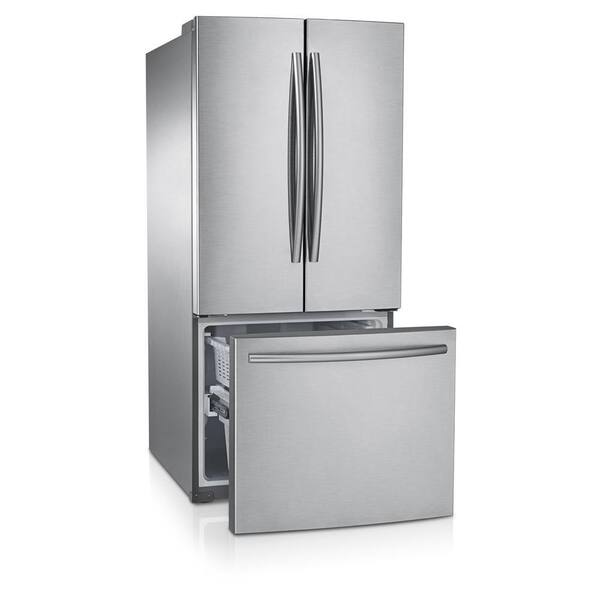 Samsung 30 In W 21 8 Cu Ft French Door Refrigerator In Stainless Steel Rf220nctasr The Home Depot