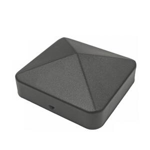4 in. x 4 in. Easy-Cap Black Galvanized Steel Pyramid Post Cap (6-Pack)