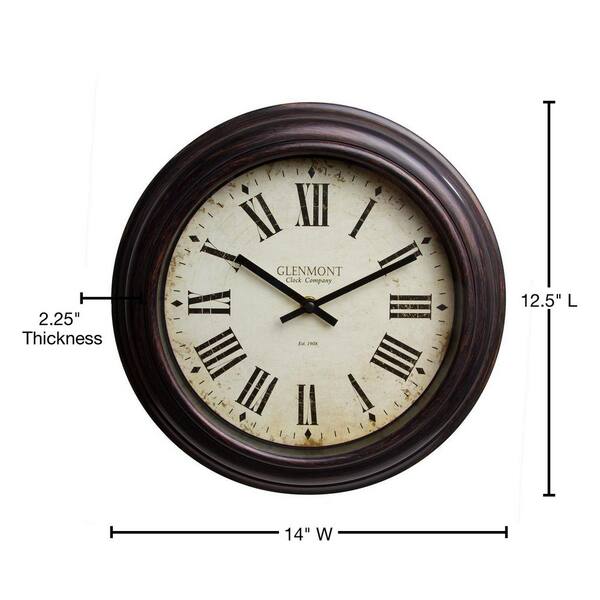 Retro Style Roman Numerals Clock Safe Wall-Mounted Hidden Storage Box Wood Color 