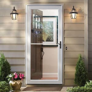 3000 Series 32 in. x 80 in. White Right-Hand Retractable Storm Door with ORB Hardware