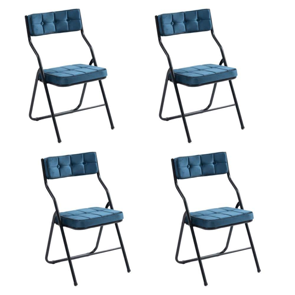 HOMEFUN Modern Steel Frame Folding Chairs Stackable Dining