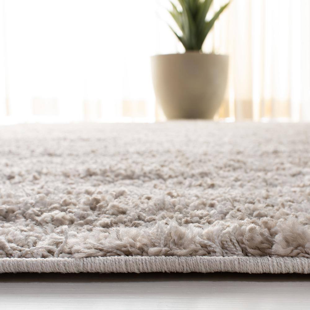 Linen 4' x 6' Solid Shag Area Rug
