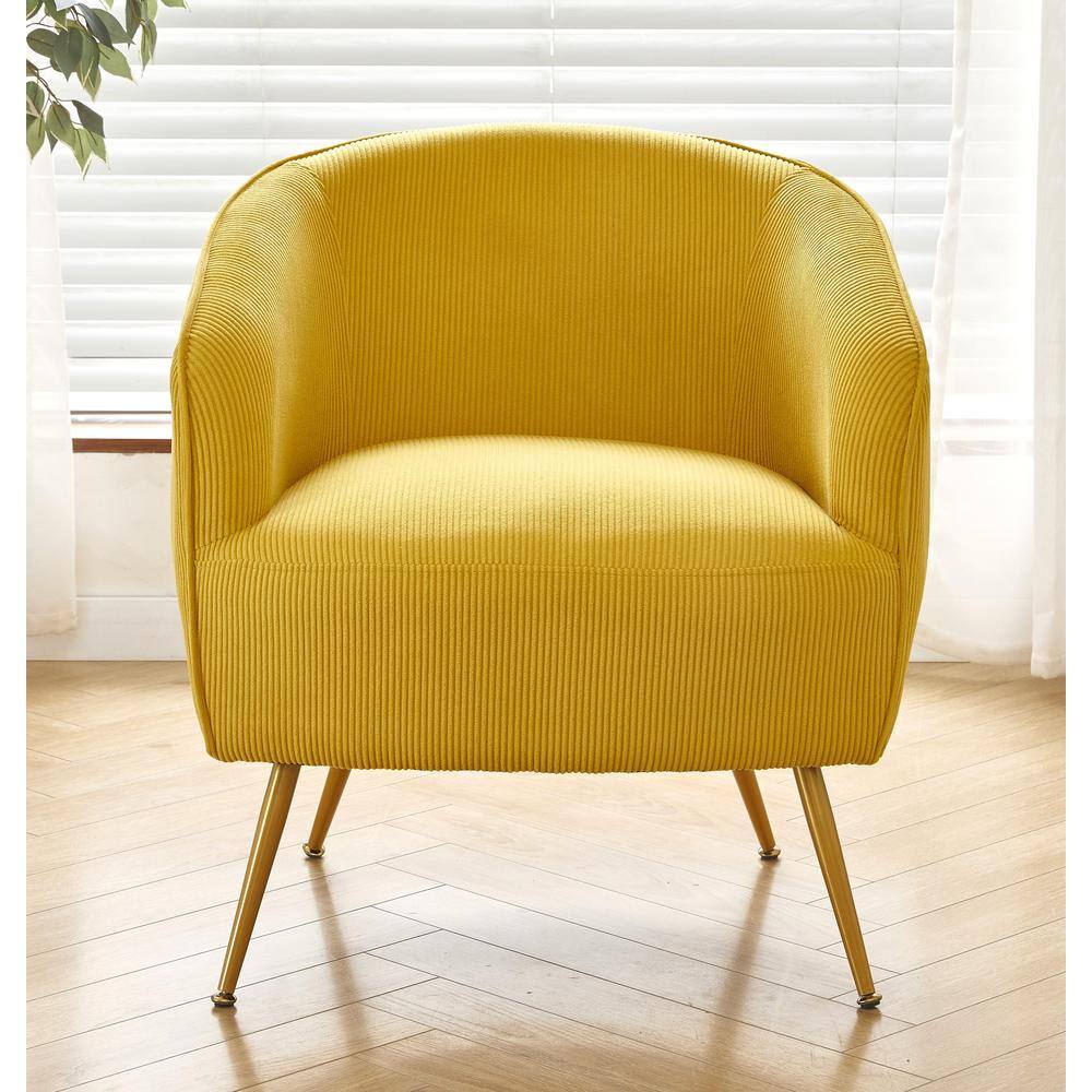 US Pride Furniture Docan Yellow Corduroy Arm Chair C390-H1 - The