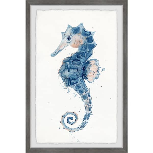 Unbranded "The Little Seahorse" by Marmont Hill Framed Animal Art Print 12 in. x 8 in.