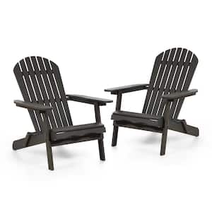 Elk Weathered Gray Eucalyptus Wood Folding Adirondack Chair Set of 2