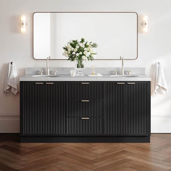 ara マーブル36 ARIEL Milan 72 in. W x 21.5 in. D x 36 in. H Double Sink