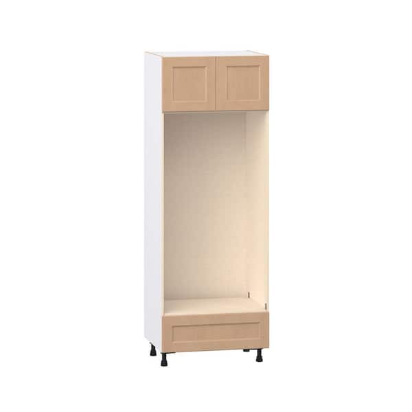 Lakewood 30 in. W x 24.5 in. D x 84.5 in. H Assembled Shaker Double Oven Kitchen Cabinet in Sugar Cookie with Drawer