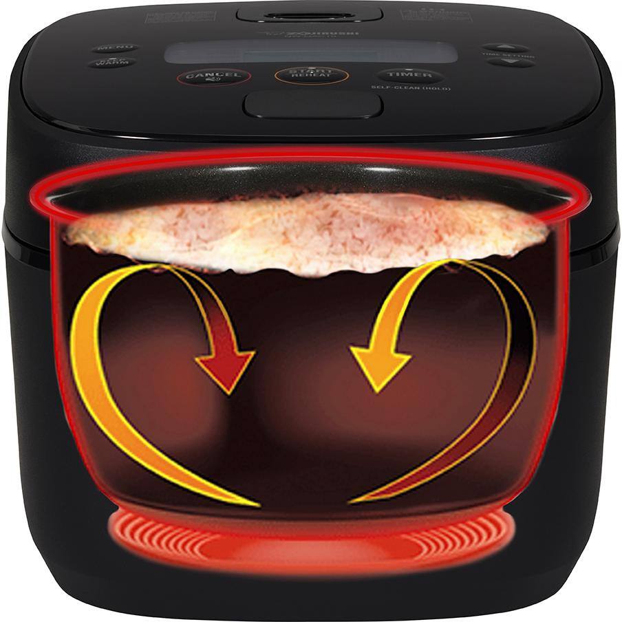 Black 10-Cup Induction Heating Rice Cooker with Nonstick Stainless Steel