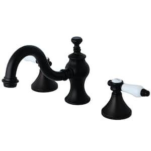 Country Lever 8 in. Widespread 2-Handle High-Arc Bathroom Faucet in Oil Rubbed Bronze
