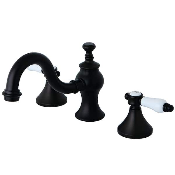 Kingston Brass Country Lever 8 in. Widespread 2-Handle High-Arc Bathroom Faucet in Oil Rubbed Bronze
