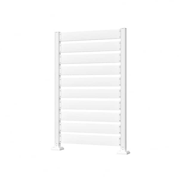 5 ft. x 3.3 ft. (1-Panel) Outdoor Fir Wood Flat Top Privacy Fence Screen with Metal Stakes for Soft and Hard Ground