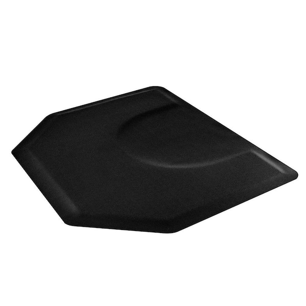 Black Salon Mat for Hair Stylist, 4 x 5 ft. Hexagon Anti-Fatigue Chair Mat, 1/2 in. Thick, Easy-Clean PVC, Beveled Edges