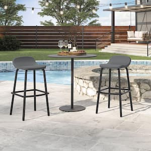 30 in. Metal Frame Outdoor Bar Stools (2-Pack)